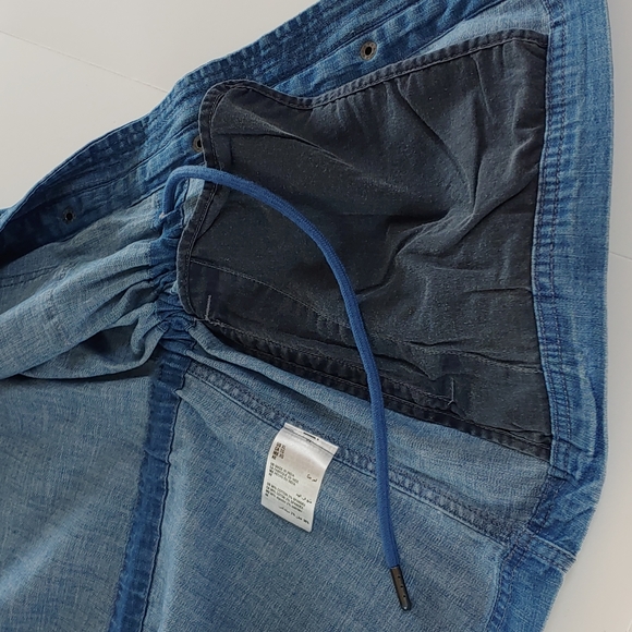 Style & Co Size XL Jean jacket with cinch waist 4 pockets tab 2 snap button cuff - Picture 4 of 14